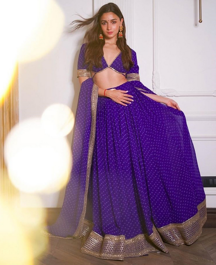 Alia Bhatt purple lehenga