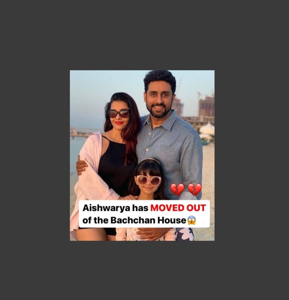 Aishwarya Rai Bachchan moved out of Bachchan house