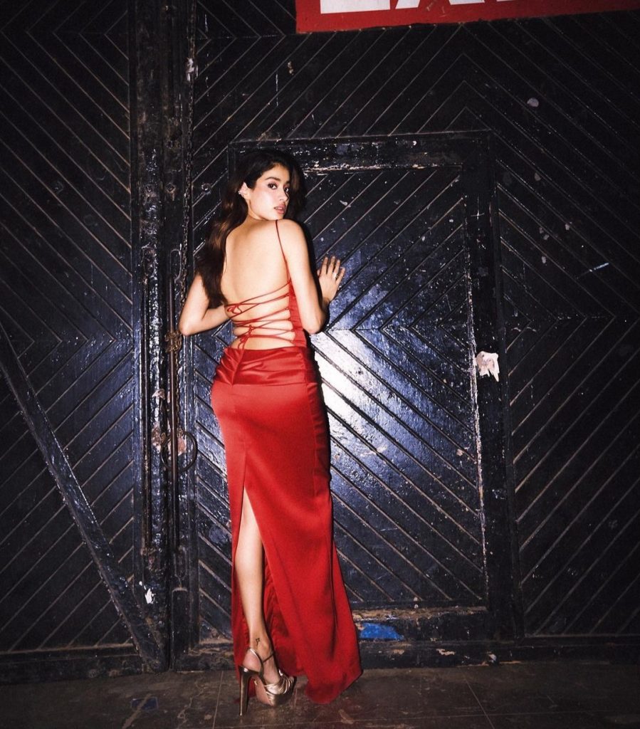 Janhvi Kapoor red satin gown - Instant Bollywood Janhvi Kapoor red satin gown
