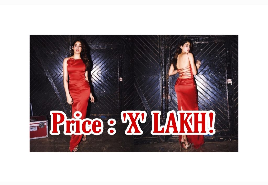 Janhvi Kapoor red satin maxi dress price - Instant Bollywood