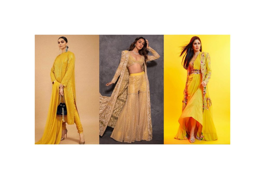Bollywood celebs yellow ethnic outfits