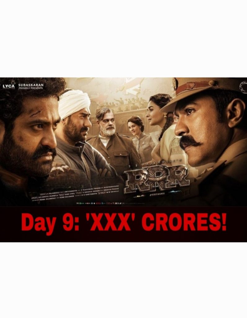 RRR movie worldwide box office collection day 9 - Rs 820 crores