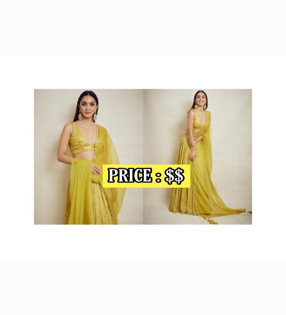 Kiara Advani mustard yellow embroidered lehenga price