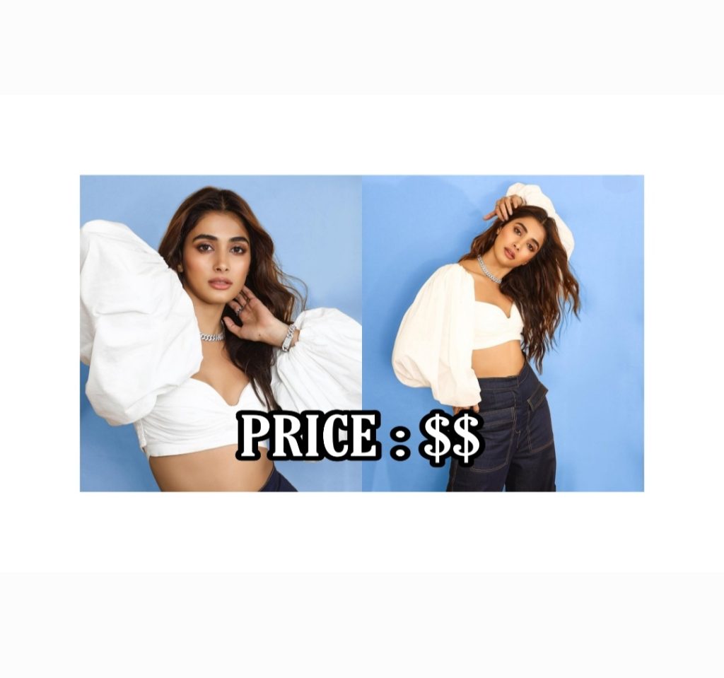 Pooja Hegde white puffy crop top price
