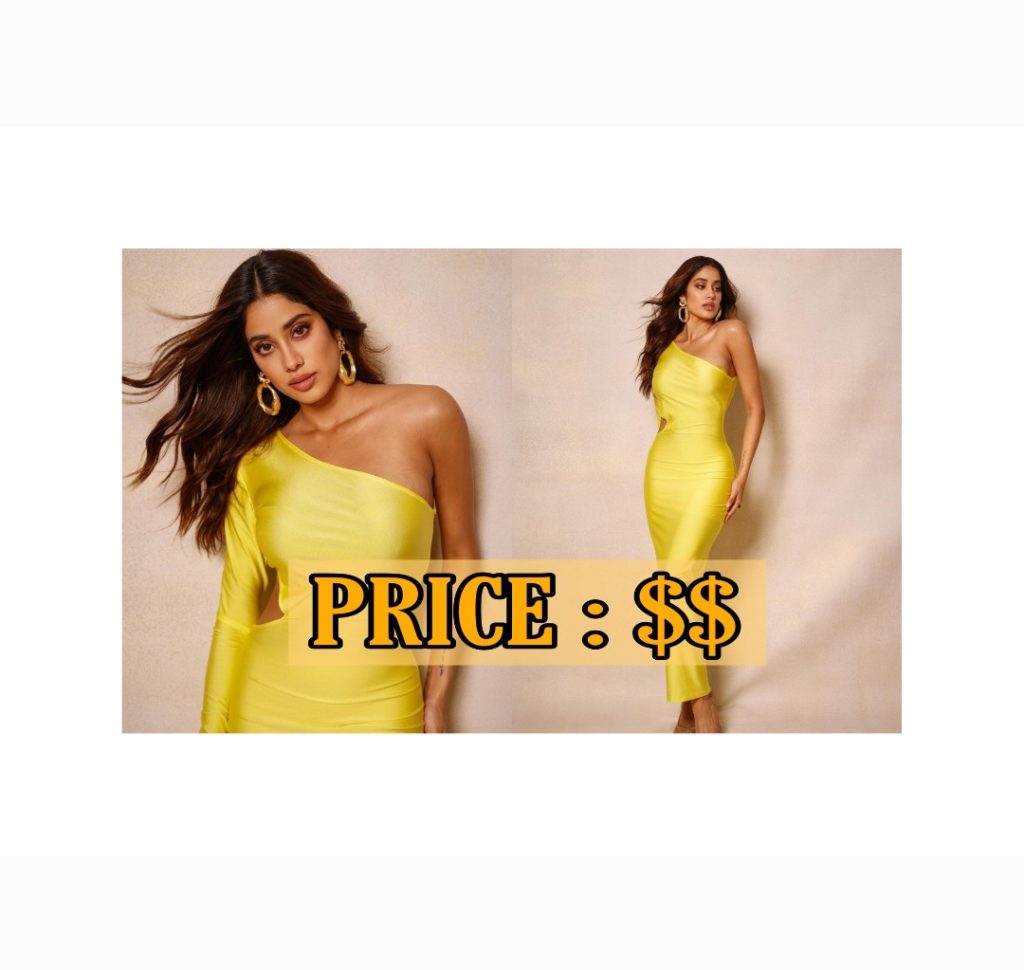 Janhvi Kapoor neon-yellow satin dress price