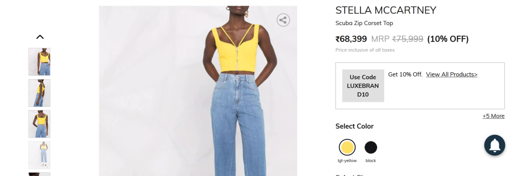 Ananyas's yellow crop top price