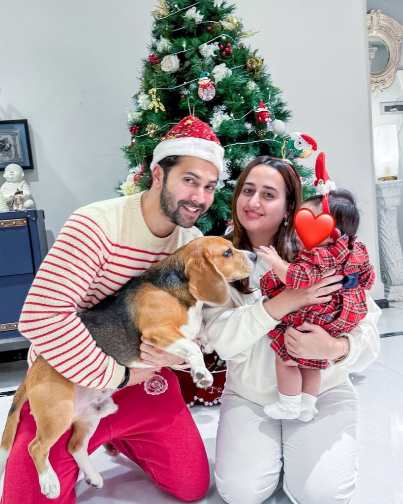 Me with my babies Merry Christmas 🎄 - Instant Bollywood Varun Dhawan and Natasha Dalal