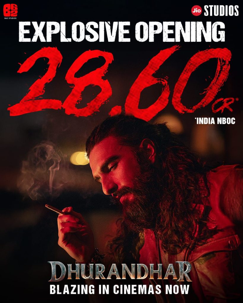 Dhurandhar Day 1 Collection; An Explosive Opening With 28.60 Crore!