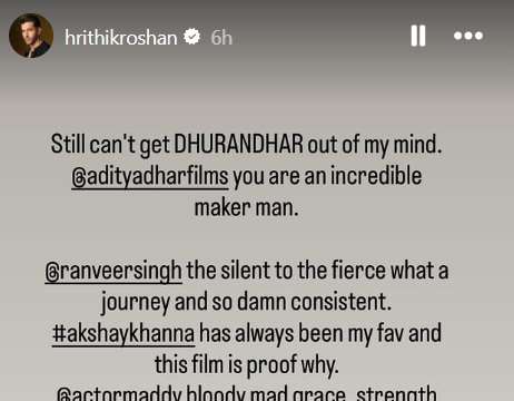 Hrithik Roshan Dhurandhar review: Can't wait for part 2