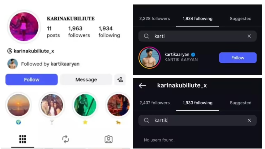 Kartik Aaryan unfollows Karina Kubiliute - Instant Bollywood Kartik Aaryan unfollows Karina Kubiliute