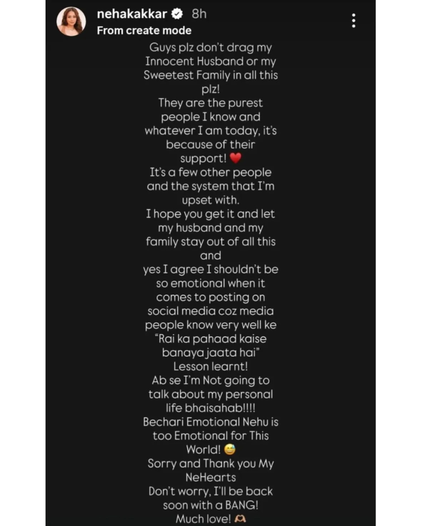 Neha Kakkar Breaks Silence On Divorce Rumours After Cryptic Post Goes Viral